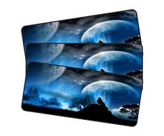 3Pcs Große Gaming-Mauspad 31,5x 11,8 x 0,15 Tastatur Pad Schreibtisch Pad mit Anti-Rutsch-Gummi-Basis Rechteck Mauspad Matte von Qisan-Drei Wölfe