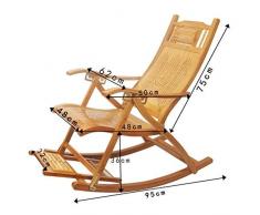 Relax Schaukelstuhl Verstellbare Lehnstühle Erwachsene Klapp Schaukelstuhl für die Mittagspause mit Armlehne und Massagefußstütze