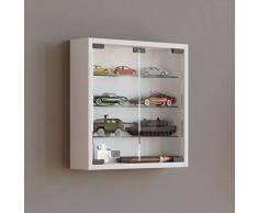 VCM Vitrine Sammelvitrine Wandvitrine Wand Schrank Regal Hängeregal Hängevitrine Holz Weiß 40x40x10 cm Mandosa S