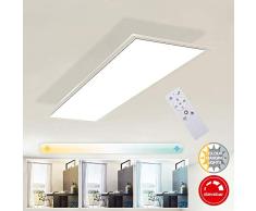 Briloner Leuchten Deckenlampe, LED Panel dimmbar, Farbtemperatursteuerung, inkl. Fernbedienung, 23W, 2.200 Lumen, Weiß, Kunststoff, 23 W, 1000x250x48mm (LxBxH)