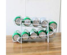 SASKATE Kann Rack Organizer, Dosenlagerregale, doppelschichtige Dosenorganisator-Rollenhalter-Kühlschrank-Getränkeregal