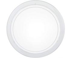 EGLO Deckenlampe Planet 1, 1 flammige Wandleuchte, Deckenleuchte aus Stahl, Farbe: Weiß, Glas: Weiß lackiert, Fassung: E27