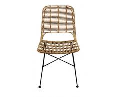 animal-design Rattanstuhl Lilly Korbstuhl Flechtstuhl modernes Design Esszimmer Küche Bistro Balkon Terrasse Hellbraun, Farbe:Hellbraun