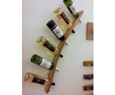 Wand Weinregal, Holz Eiche. Individuell handgefertigt, mit 100% recycelten Eichen Weinfässer aus der Corbières Weinregion Südfrankreich. Fassdaube linke Seite - Multi-kaufen möglich