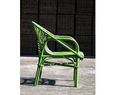 Armlehnstuhl, Rattan, Rattan Lackiert, apfelgrün, Sitzhöhe 45/39 cm, Sitzbreite 44/31 cm, Sitztiefe 41 cm