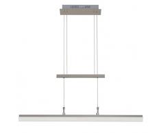 Trango® Design LED Pendelleuchte, Esstischleuchte höhenverstellbar - Edelstahl-Look (Edelstahl-Look-TG2014-012A)