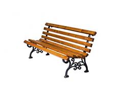 Naka24 Parkbank Gartenbank Gestell Massivholz Kiefer 160 cm (01120 160cm Gusseisen)