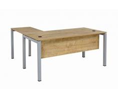 Schreibtisch Tetra 160 Schreibtisch, Schreibtisch Homeoffice Seminartisch, Eckschreibtisch, drehbarer Computertisch und Tastatur öffnen sich, Winkelkombination, einfache Montage, Eiche, Furni24