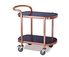 Ybzx 2-Tier Rolling Bar mit Wein | Küchenwagen | Herausnehmbare Tabletts | Tragbare Metall Utility Dump | Tee Kaffee Trinken nach Hause