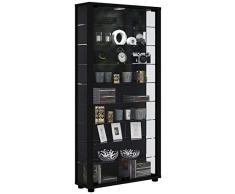 VCM Vitrine Sammelvitrine Standvitrine Glasvitrine Glasregal Glas Schaukasten ohne Beleuchtung Schwarz Lumo Maxi