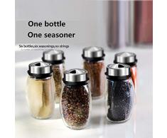 YHANONAL Gewürzregal mit 6 Glas Gewürzbehältern Drehbares Gewürz Gewürzkarussell Gewürzregal für Küchenschrank und Arbeitsfläche