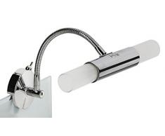 Trango TG2162-028B Spiegelleuchte Wandleuchte Chrom Design Bad Lampe Badleuchte ON/OFF Schalter inkl. 28W G9 ECO-LM (statt 40W)