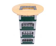 Hermes24 Stehtisch Bistrotisch Rund Ø 70 cm Fichte Geölt BKTA70FI Bierkastentischaufsatz Bierkasten Aufsatz Partytisch