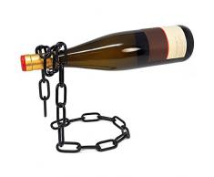 com-four® Dekorativer Flaschenhalter Weinhalter WeinflaschenhalterDie schwebende Flasche (01 Stück - Kette schwarz)