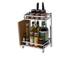 WJFQ Abtropfgestell Geschirrtrockner Geschirrständer Spice Rack, Kitchen Shelf Packet Organizer Küchenutensilien und Schneidebretthalter for Kräuterregale, for Dose, 2 Ebenen, freistehend (Size : E)