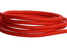 Pendelleuchte (Betonlampe), TextilkabelRot (19 Farben wählbar), 7,5 x 16 cm, incl. LED (Dimmbar), Esszimmer-Lampe Buchenbusch urban design