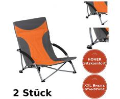 CamperWave Strandstuhl im 2er-Set | bequemer + extra Stabiler Strandstuhl | Extra breite Standfüße | Robustes 600D Rip-Stop Gewebe | Packmaß nur 15 x 18 x 77cm | inkl. Tragetasche
