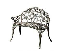 Duan Gartenstuhl Hochlehner Holz, Rostfreie Eisen Liegestuhl Freizeitbank Gartenmöbel für den Außenbereich, bietet Platz für Zwei Personen