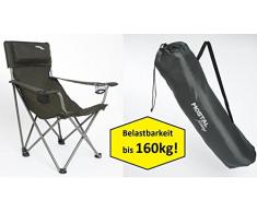 Mostal Faltstuhl Klappstuhl Anglerstuhl Angelstuhl mit Getränkehalter Armlehnen 160Kg