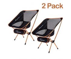 Sportneer Campingstuhl 2er Set, Tragbar Leicht Faltbar Camping Stuhl bis zu 150 kg für Backpacking/Wandern/Picknick/Fische