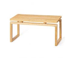 Deliano - Sitzbank Holz im Bauhaus-Stil, massiv aus Kautschukholz, mit Stauraum 90 cm breit