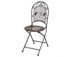 aubaho Nostalgie Gartenstuhl 9kg Schmiedeeisen Klappstuhl Stuhl antik Stil braun Eisen