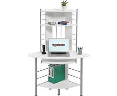 Computertisch Ecktisch, Weiß Piranha PC8s