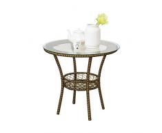 Schreibtische HAIZHEN Couchtisch Simple Rattan Tisch Kleiner Runder Tisch Wohnzimmer Freizeit Kleiner Couchtisch Klapptisch