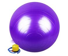 TRAIN 95CM Gymnastikball für Yoga Gleichgewicht Fitness Stabilität Training Guide, Professional Grade extra dick Yoga Ball Chair, Anti-Burst Heavy Duty Stabilitäts-Ball,Lila