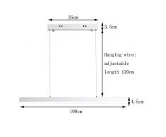 Einfaches Kronleuchter Modernes Tischbar-Tischlampenbüro Kreativ Mit Des Restaurants LED Pendelleuchte (White-white light,100cm)
