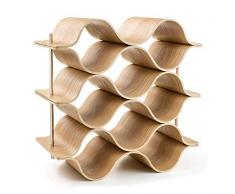 Küchenzubehör Weinhalter Rack- 8 Flasche Holz Wave Weinregal Freistehend für Tischbar oder Theken Modernes minimalistisches Design Einfache Montage Süße und trockene Weine für kleine Hausbars