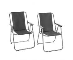 ESTEXO Campingstuhl Klappstuhl 2er Set Outdoor Camping Stuhl klappbar tragbar