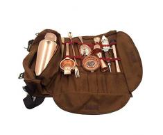 CHENGL Bartender Kit Tote Bag,Cocktail Tool Set Bartender Kit Portable Tote Bag, Large Barware Set Roll Bag,14 Piece Bar Tool Set Fully Padded, Easy to Carry to The Picnic and Travel
