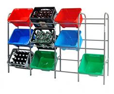 KS-DIREKT Flaschenkistenregal Getränkeständer Vorratskisten Regal Getränkekastenregal (12 Kisten)