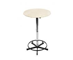 Stehtisch Stehbiertisch Bistrotisch Gartentisch Edelstahl rund höhenverstellbar White Marmor ⌀70cm Gastroqualität