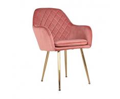 QQXX Esszimmerstühle Metallbeine Samtkissen Wohnzimmerstühle Abnehmbarer und waschbarer Bezug Frisierstühle Cafe Schlafzimmer 45 * 44 * 85cm Rot-