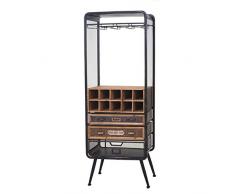 Mendler Weinregal HWC-C91, Flaschenregal Barschrank Weinständer für 10 Flaschen, Tanne Holz Vintage 157x57x38cm