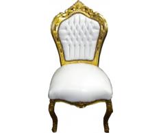 Barock Esszimmer Stuhl Weiß/Gold Ludwig XIV Stuhl Wohnung Wohnen Rokoko Jugendstil Edel