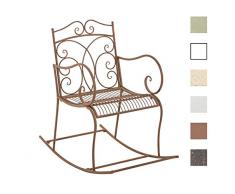 CLP Eisen-Schaukelstuhl Edith im Landhausstil I Schwingstuhl mit hoher Rückenlehne I erhältlich Antik Braun