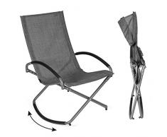 Park Alley Relax Schaukelstuhl Garten (dunkelgrau) - bequemer Outdoor Schaukelsessel für Balkon oder Garten, klappbar und einfacher Aufbau, Maße: 90 x 70 x 98 cm