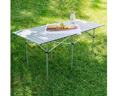 TecTake® XXL Aluminium Campingtisch Rolltisch klappbar 140x70x70cm inkl. Tragetasche