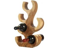 1yess Kreative Weinregal aus Holz Dekoration Wohnzimmer Startseite Weinflasche Regal Arbeitsplatte Display-Wein-Halter (hält 6 Flaschen)