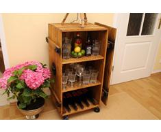 Uncle Joe´s Barschrank Vintage Shabby chic Landhaus Massivholz nussbaum