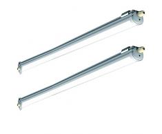 2er Set 36 Watt SMD LED Decken Nass- Feuchtraum Leuchten 4000 Kelvin Industrie Wannen Strahler Keller Garage Werkstatt Arbeitsplatz