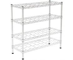 AmazonBasics - Weinregal, 4 Fächer, Chrom