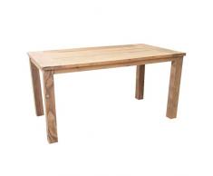 Ribelli Teaktisch Sobura Holztisch Gartentisch aus recyceltem Teak, Gartenmöbel Tisch mit rustikaler Oberfläche, widerstandsfähig und witterungsbeständig, Zeitloses Design, Maße ca. 160 x 90 x 75 cm