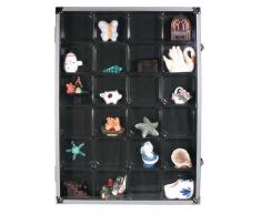 Sammelvitrine mit 24 Fächern: Format ca. 395 x 300 x 45 mm