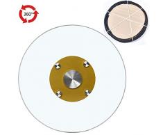 CDDQ 360º Drehbar Drehteller,Runder-Drehplatte,Transparent Lazy Susan mit Kugellager,Drehscheibe zum Gartentisch & Küchentisch,Gehärtetes Glas,Verhindern,DASS Hohe Temperaturen