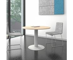 WeberBÜRO Optima runder Besprechungstisch Esstisch Küchentisch Tisch Ahorn Rund Ø 100 cm