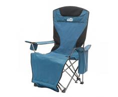 Qeedo Camping-Stuhl Johnny Relax bis 105 kg, Klappstuhl, Fußablage, Getränkehalter - blau